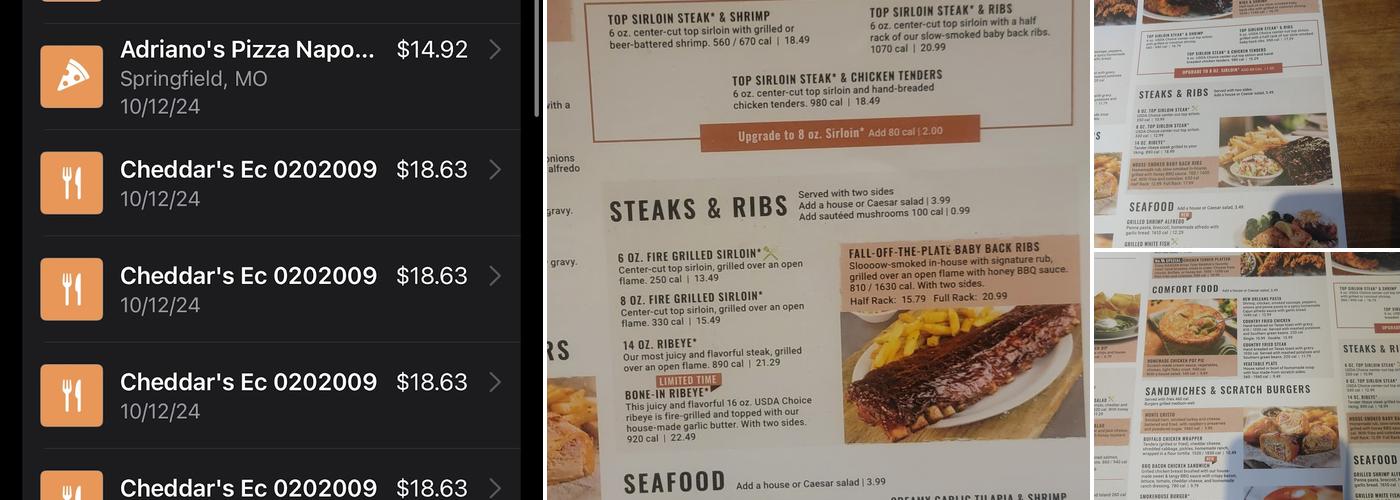 Cheddar's Scratch Kitchen Menu