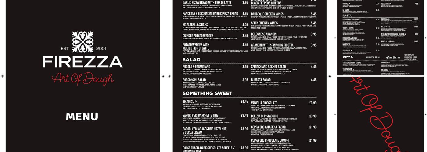 Firezza Pizza - Exeter Menu