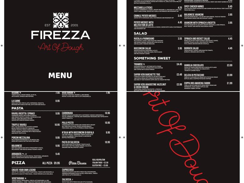 Firezza Pizza - Exeter Menu