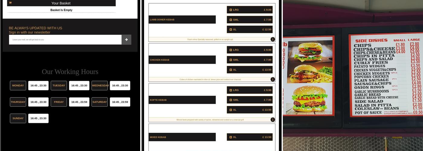 King Kebab exeter Menu