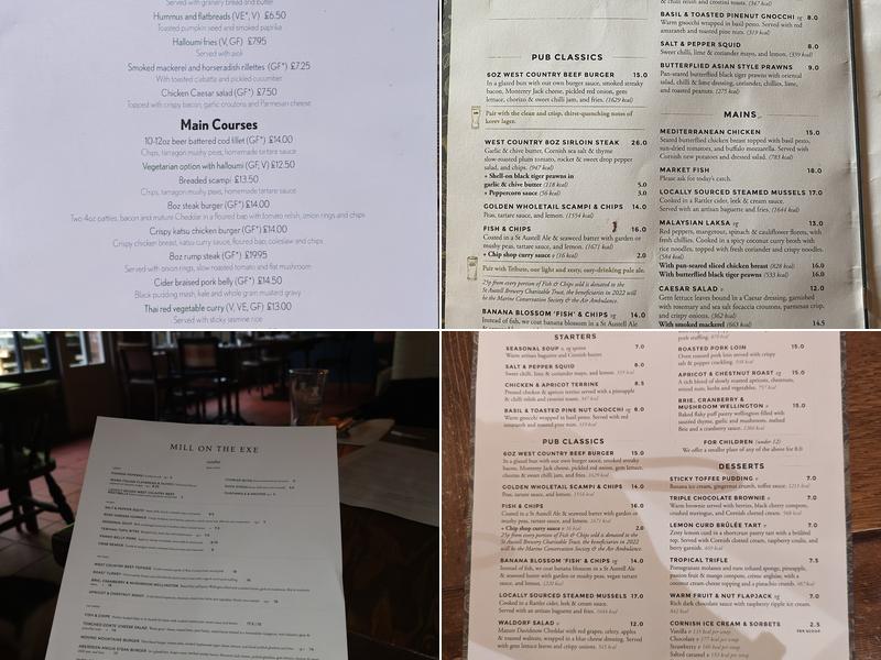 Mill on the Exe Menu