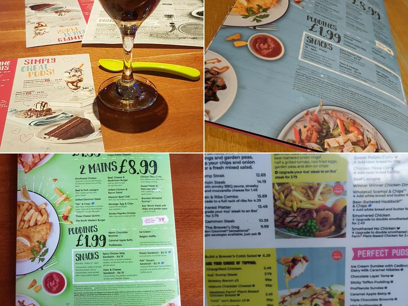 Exeter Exeter (m5, Jn 29) Brewers Fayre Menu