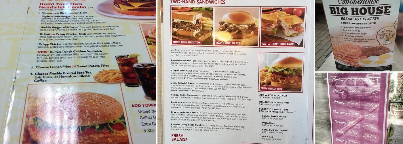 Huddle House Menu
