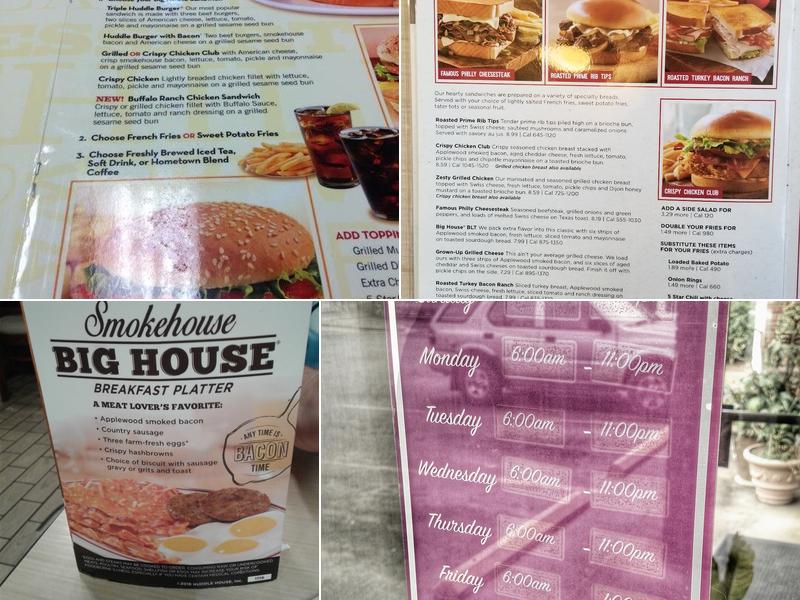 Huddle House Menu