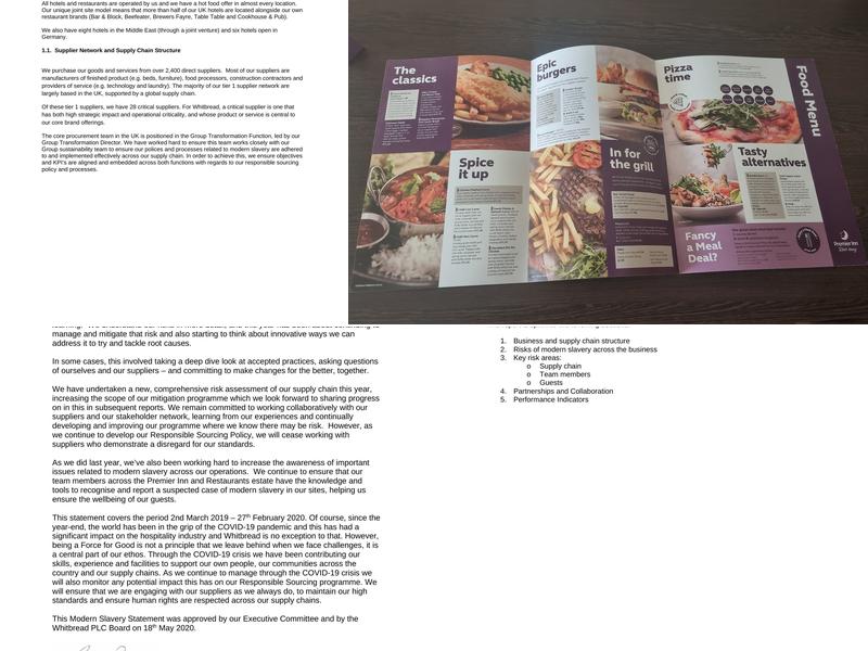 Premier Inn Plymouth City Centre (Sutton Harbour) hotel Menu