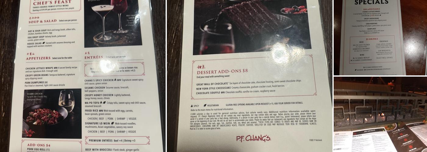 P.F. Chang's Menu