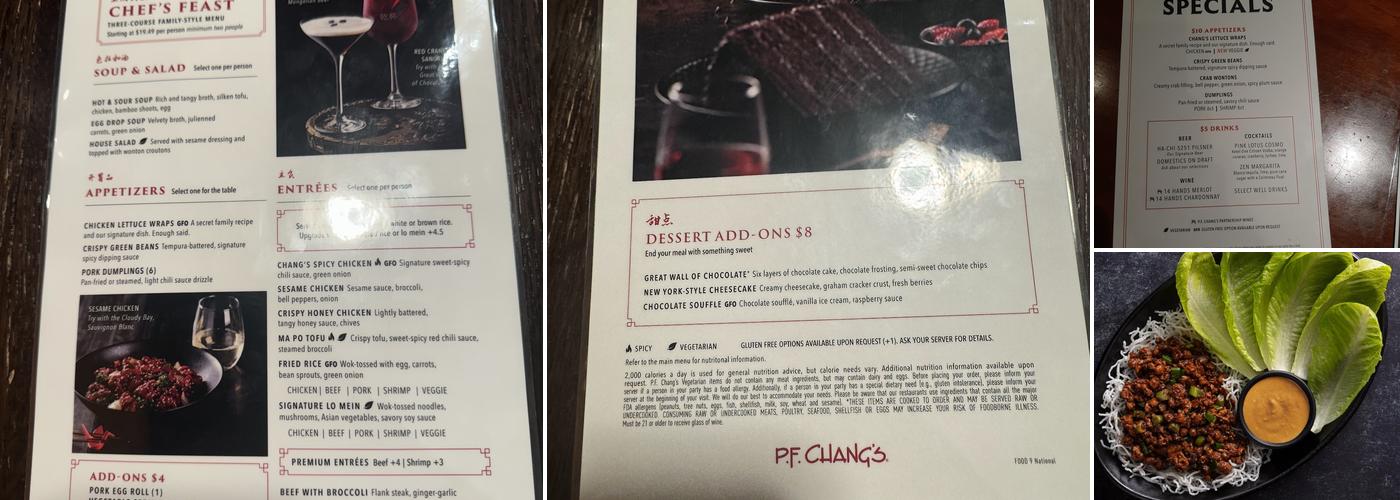 P.F. Chang's Menu