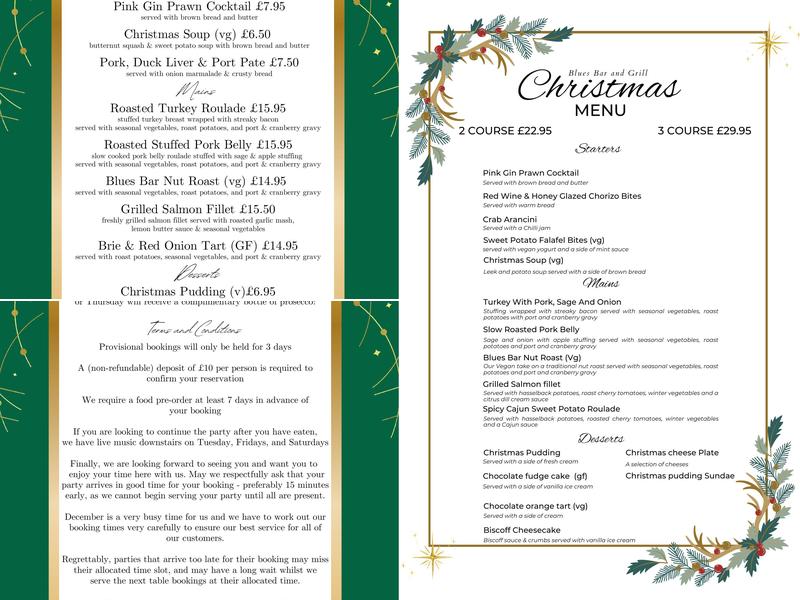 The Blues Bar & Grill Menu