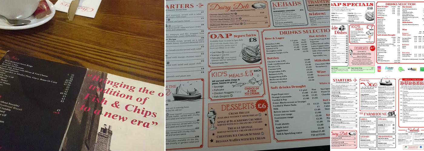 Chesters Menu