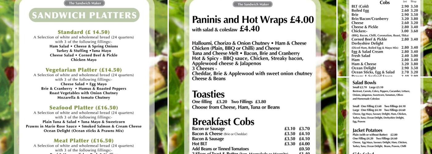 Uppercrust of Chesterfield Menu