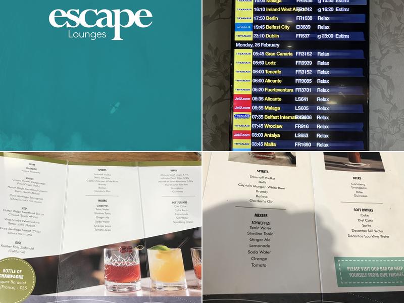 Escape Lounge Menu