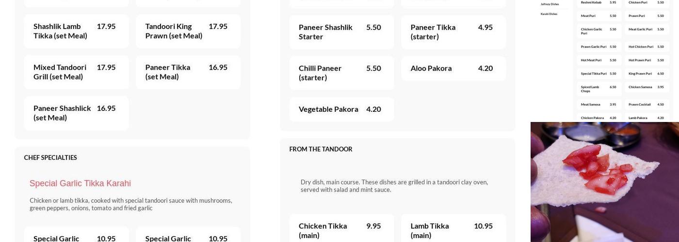 Mogul Restaurant Menu