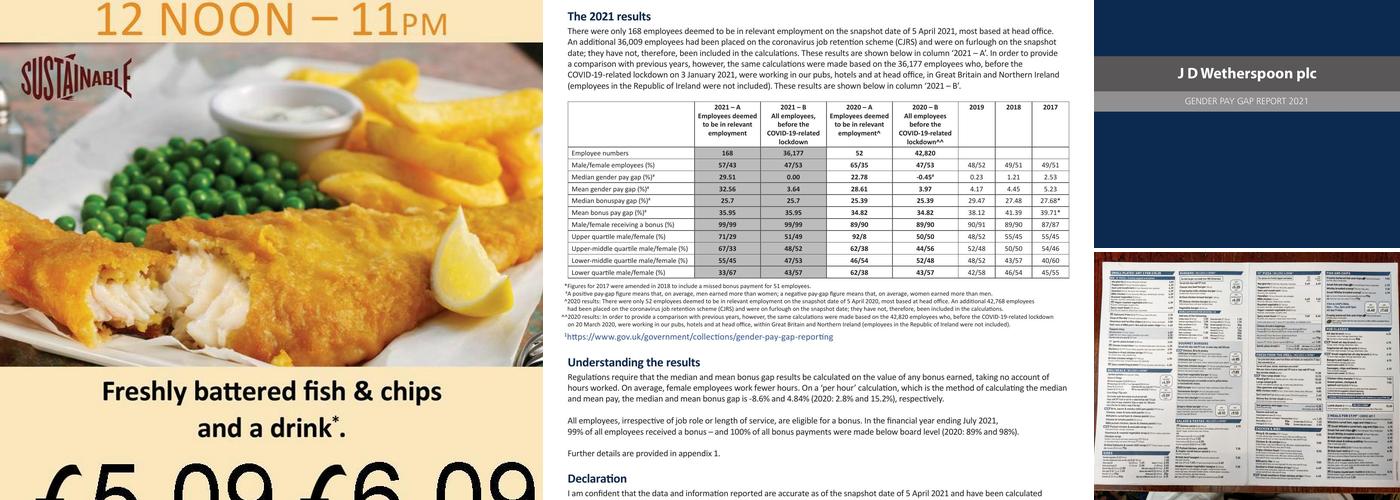 The Thomas Leaper - JD Wetherspoon Menu