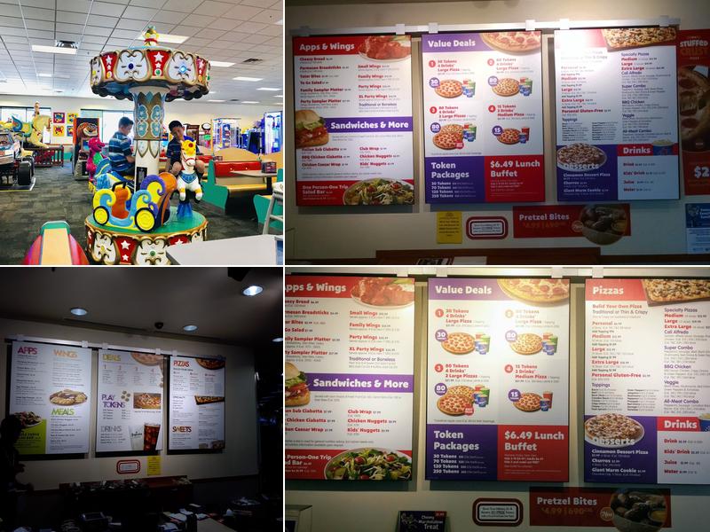 Chuck E. Cheese Menu