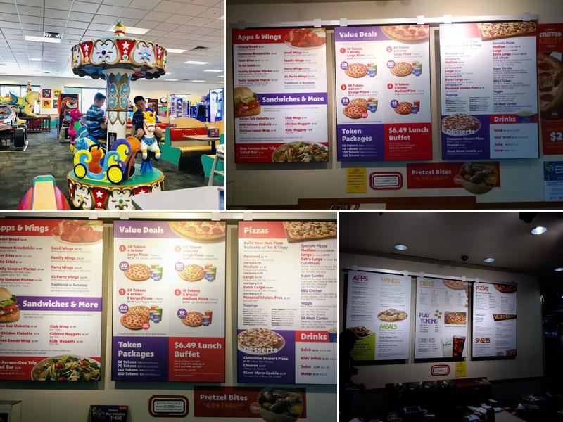Chuck E. Cheese Menu