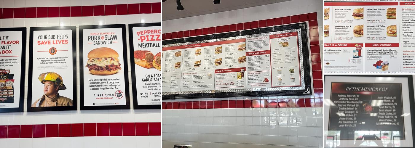 Firehouse Subs Tucson Spectrum Menu