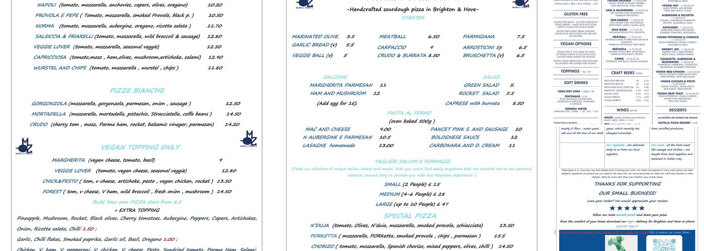 Morelli Zorelli Menu