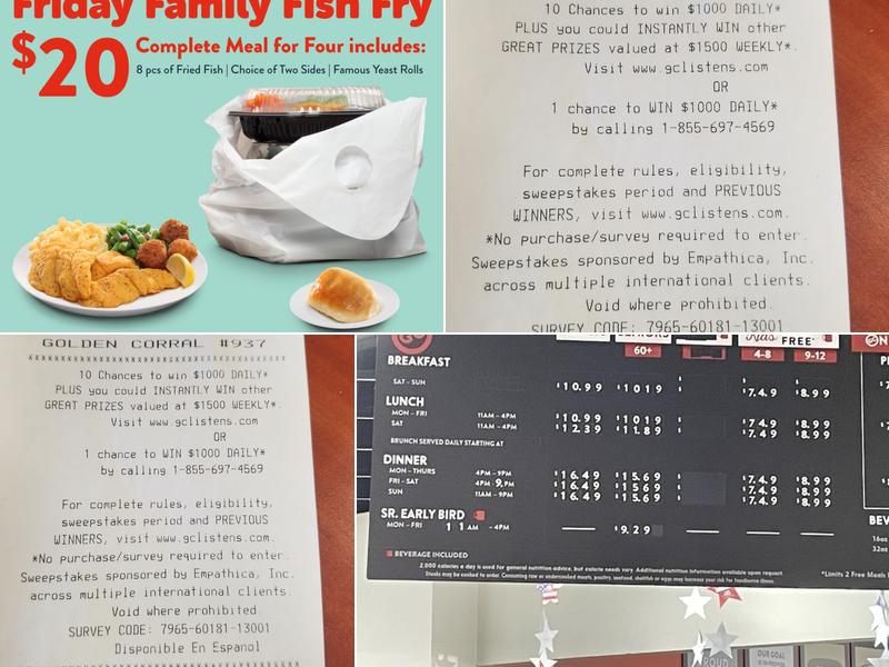 Golden Corral Buffet & Grill Menu