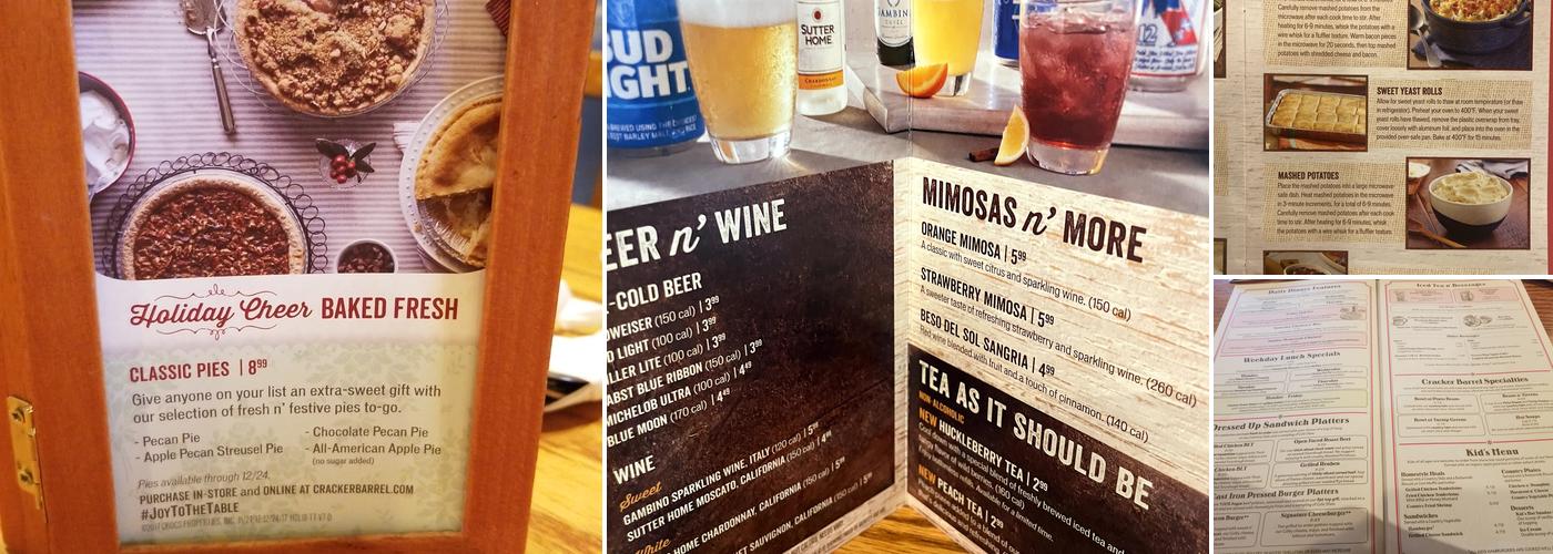 Cracker Barrel Old Country Store Menu