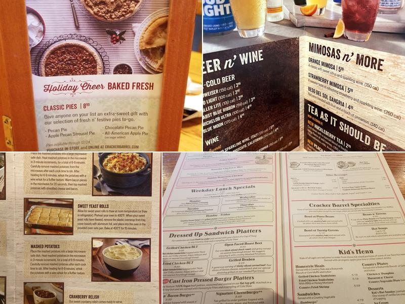 Cracker Barrel Old Country Store Menu