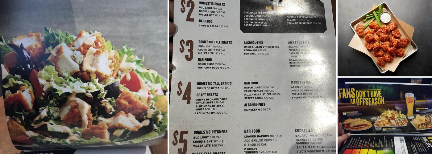 Buffalo Wild Wings Menu