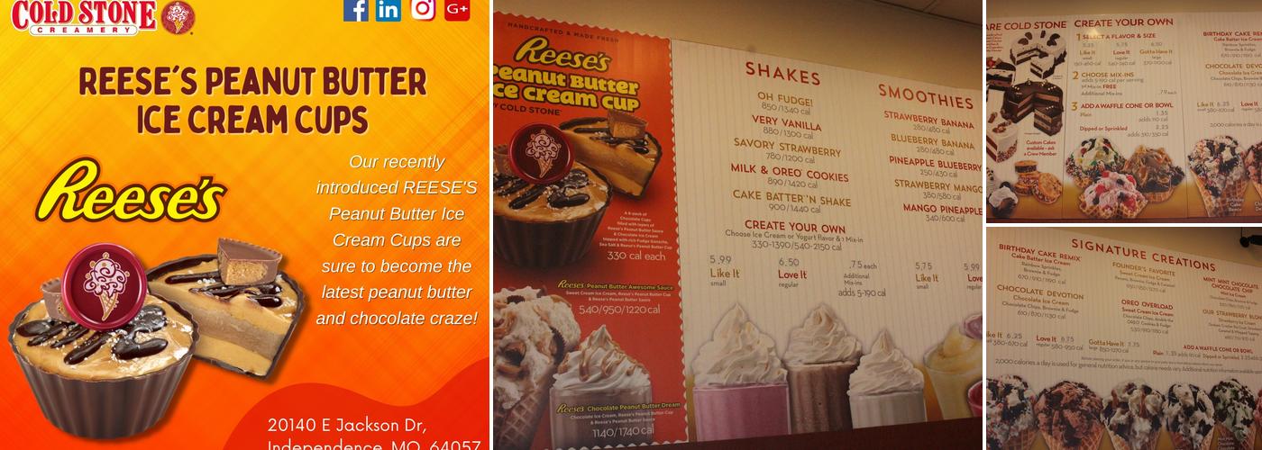 Cold Stone Creamery Menu