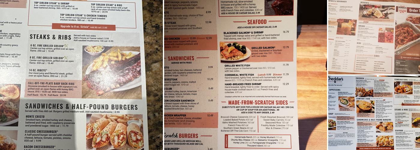Cheddar's Scratch Kitchen Menu