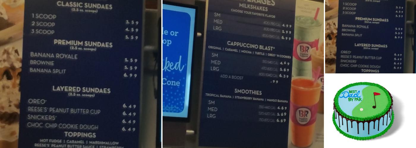 Baskin-Robbins Menu