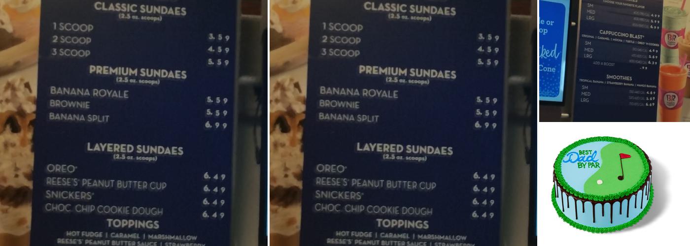 Baskin-Robbins Menu