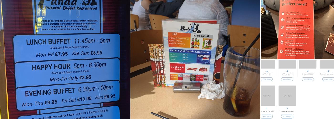 Panda Garden Buffet Menu