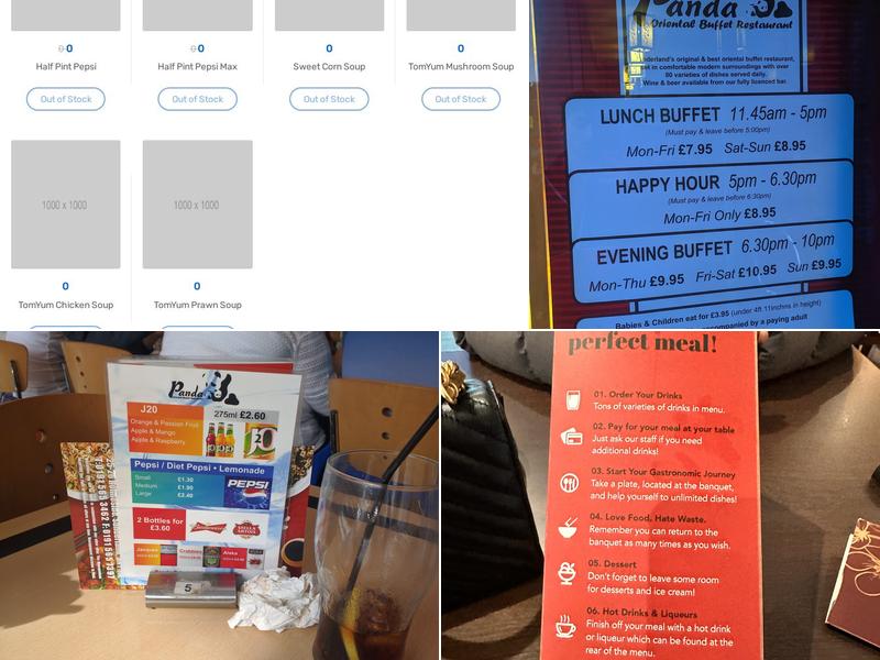 Panda Garden Buffet Menu