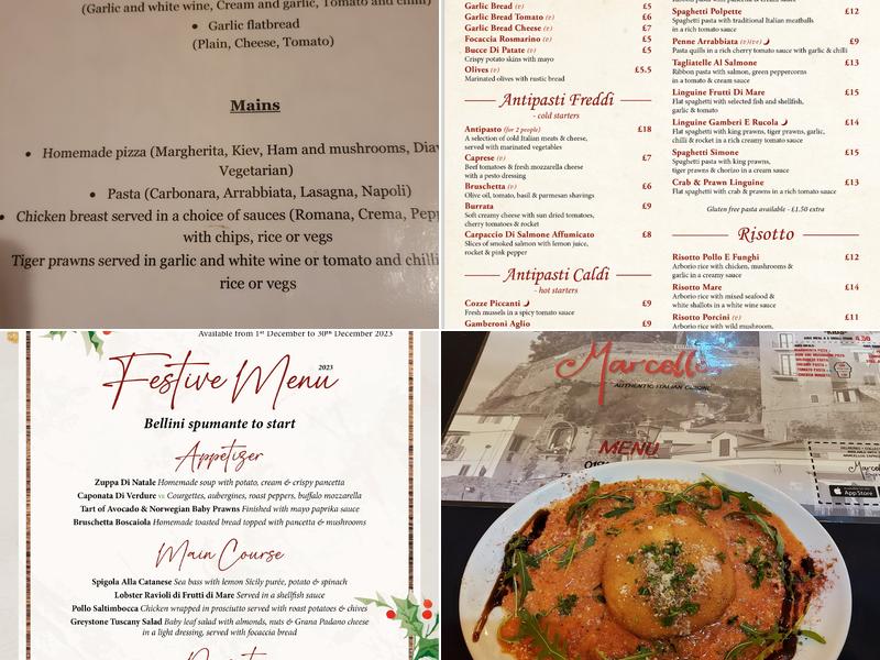 Marcellos Ristorante Menu