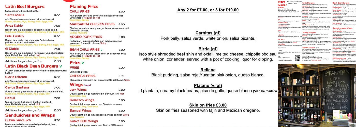 The Collingwood Arms Menu