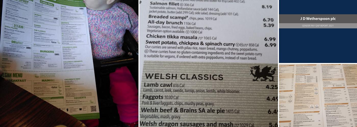 The Sawyers Arms - JD Wetherspoon Menu