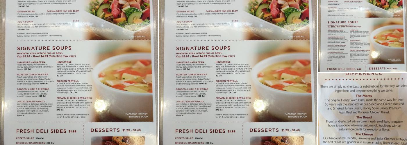 The Honey Baked Ham Company Menu