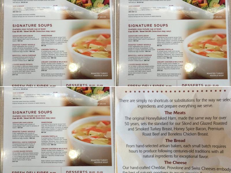 The Honey Baked Ham Company Menu