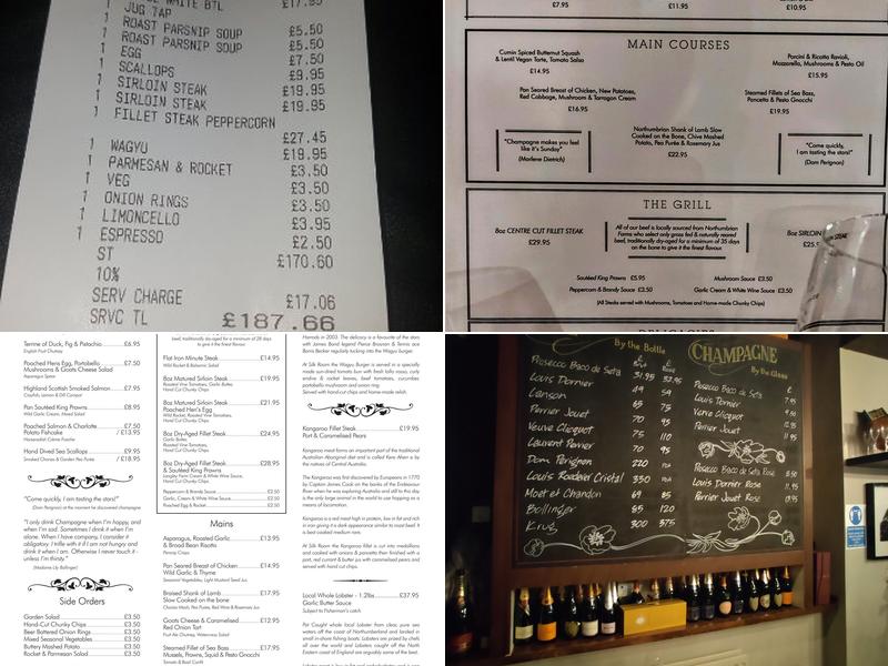 Silk Room Restaurant & Champagne Room Menu