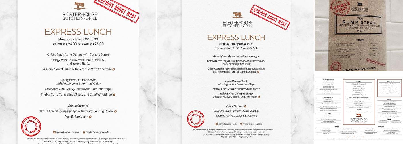 Porterhouse Butcher and Grill Menu