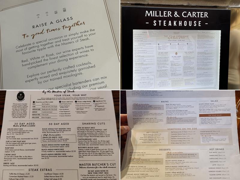 Miller & Carter Newcastle Menu