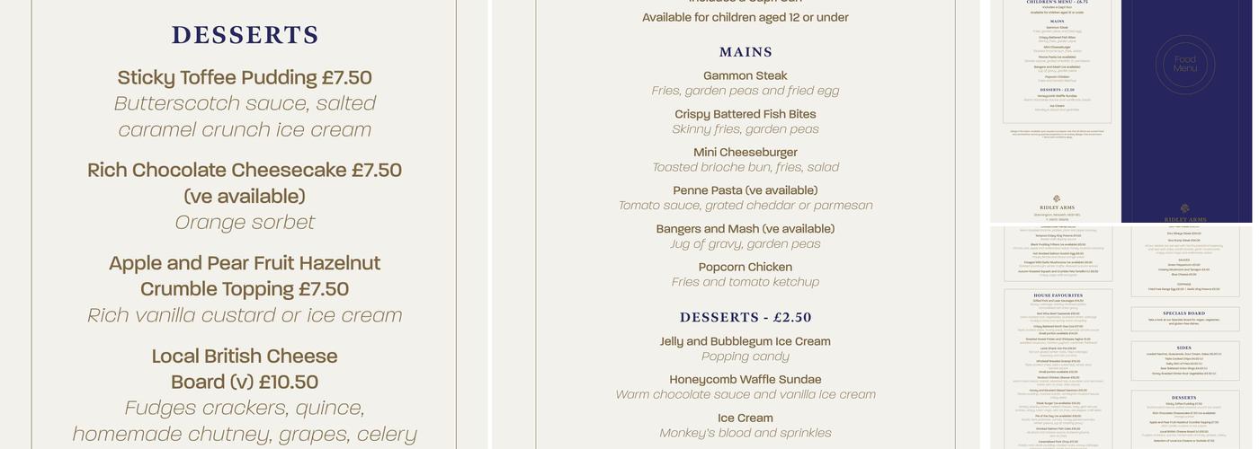 The Pavilion Bar & Grill Menu