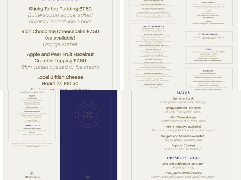 The Pavilion Bar & Grill Menu