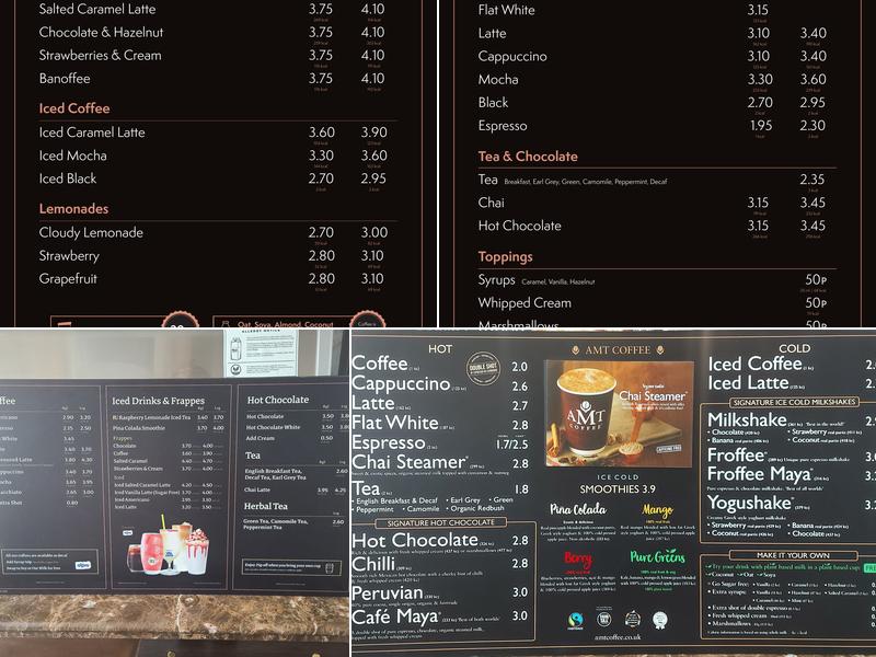 AMT Coffee Menu