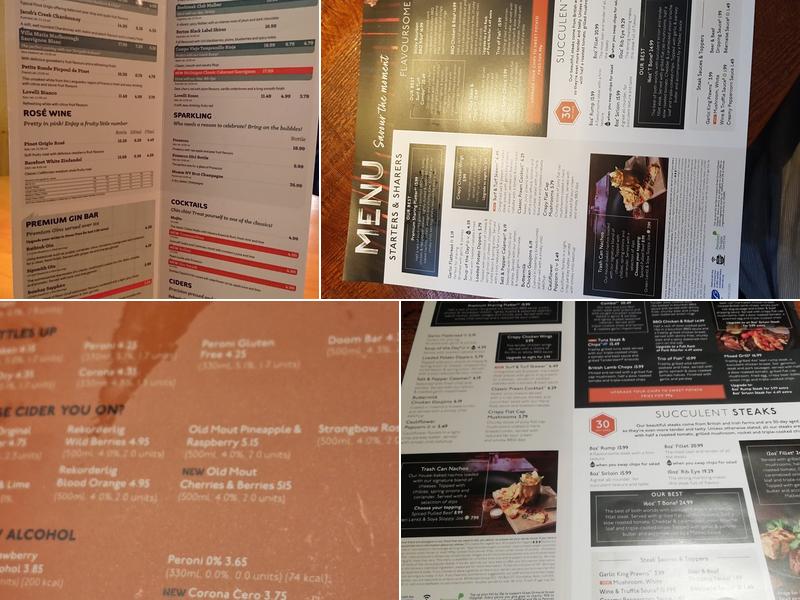 Countess Wear Beefeater Menu