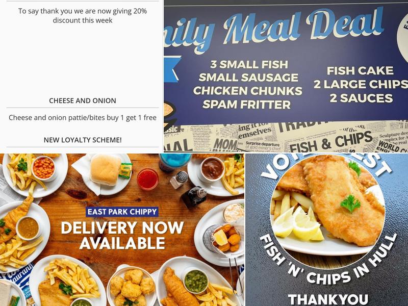 East Park Chippy. Menu