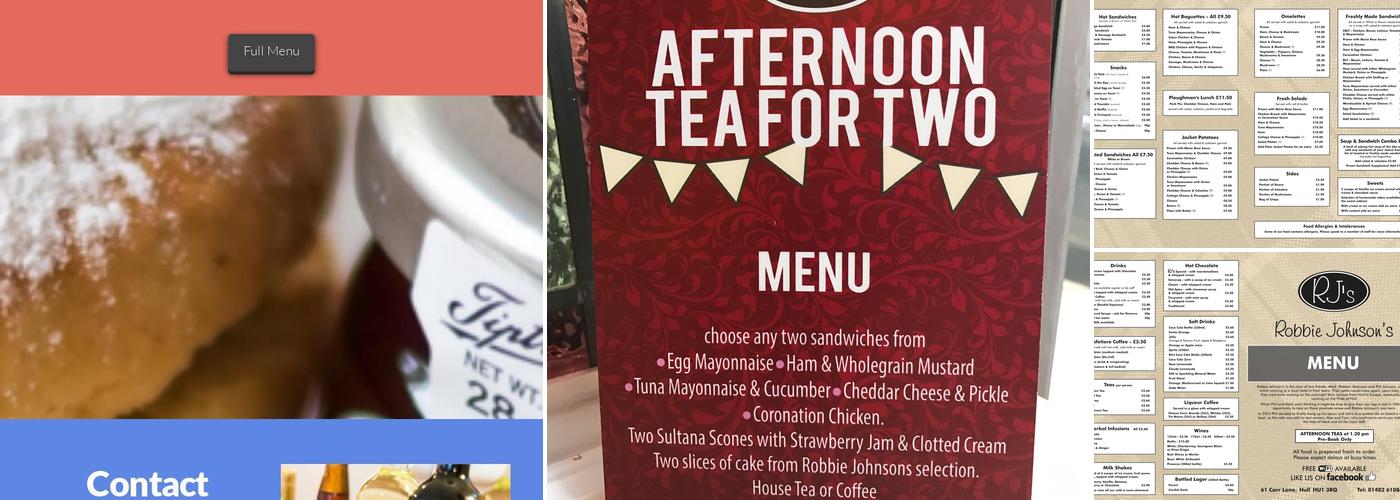 Robbie Johnsons Menu