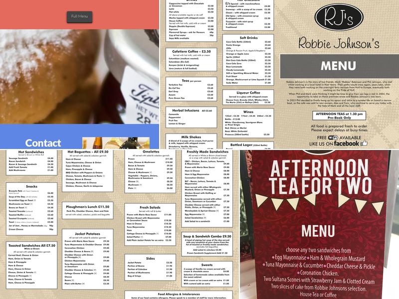 Robbie Johnsons Menu