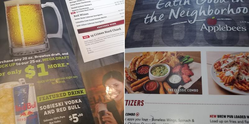 Applebee's Grill + Bar Menu