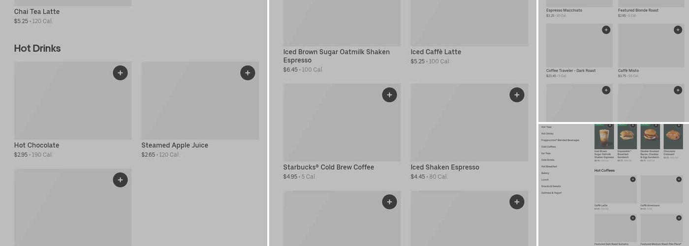 Starbucks Coffee Company Menu