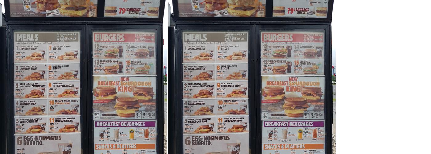 Burger King Menu
