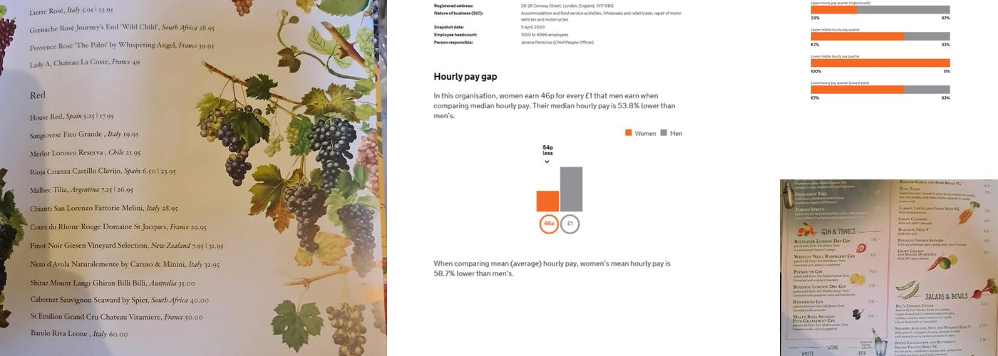 Bill's Nottingham Restaurant Menu